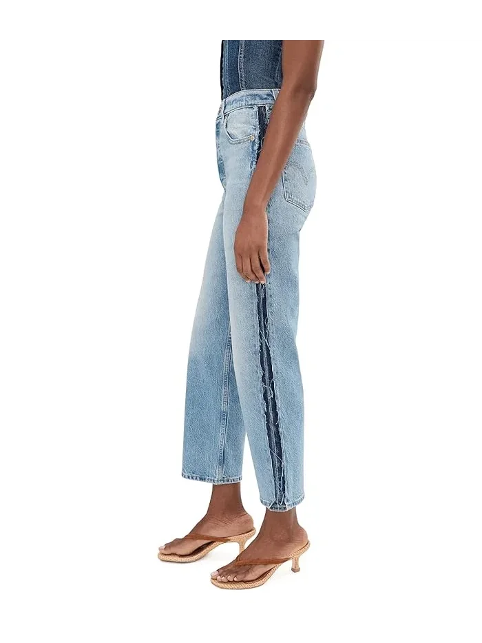 Джинсы с высокой талией прямые Ribcage Ankle Deconstructed Levi's Premium, Free Lunch — 3