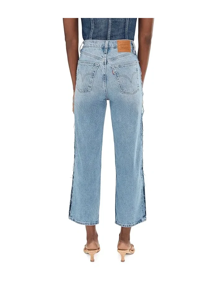 Джинсы с высокой талией прямые Ribcage Ankle Deconstructed Levi's Premium, Free Lunch — 4