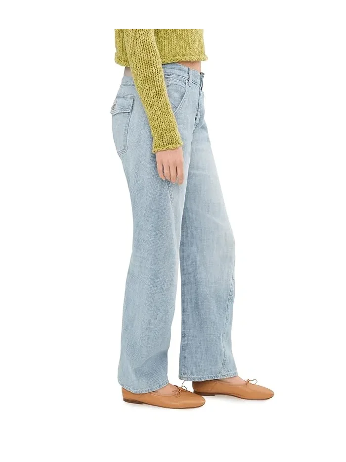 Джинсы с изогнутыми штанинами Highland Low Rise Free People, Art School — 3