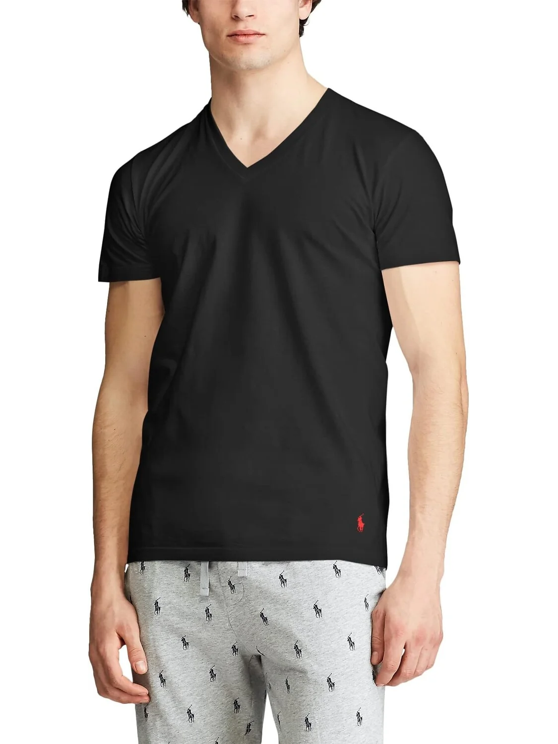 Набор классических хлопковых футболок Polo Ralph Lauren с V-образным вырезом, 5 шт — изображение 2 из 2, черный