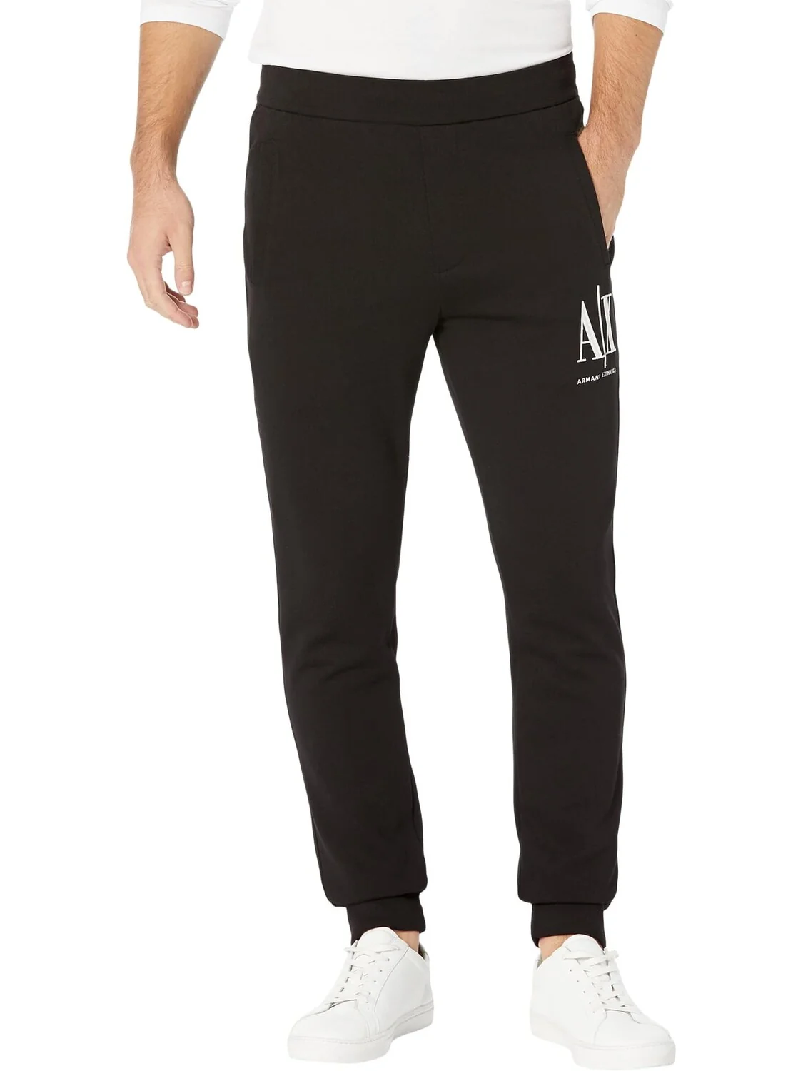 Хлопковые брюки Icon с вышитым логотипом Armani Exchange — 1