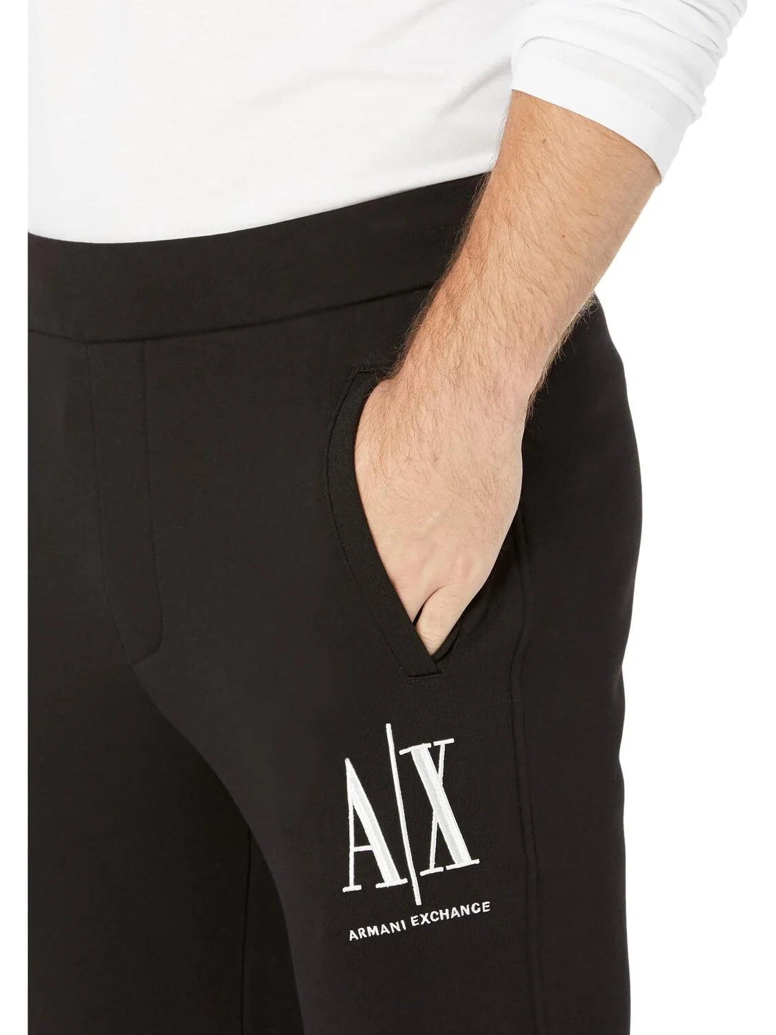 Хлопковые брюки Icon с вышитым логотипом Armani Exchange — 3