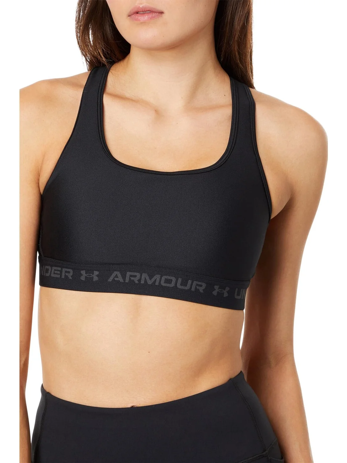 Бюстгальтер средней длины с перекрестной спинкой Under Armour — изображение 3 из 4, черный/серый