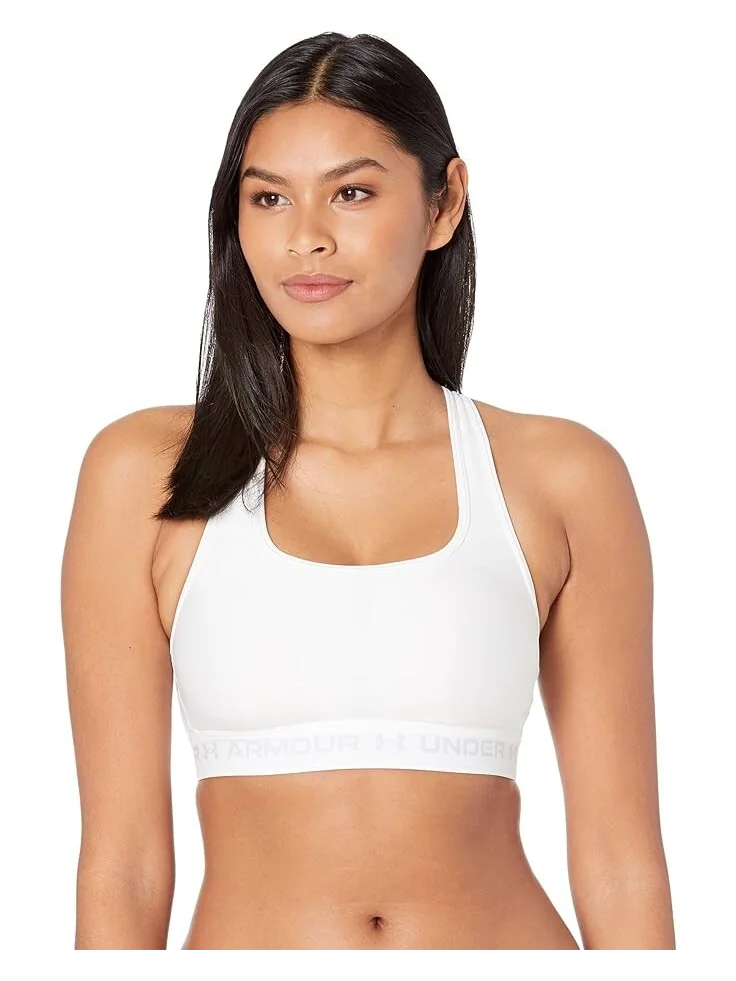 Бюстгальтер Under Armour Cross-Back Mid — изображение 1 из 3, белый/серый