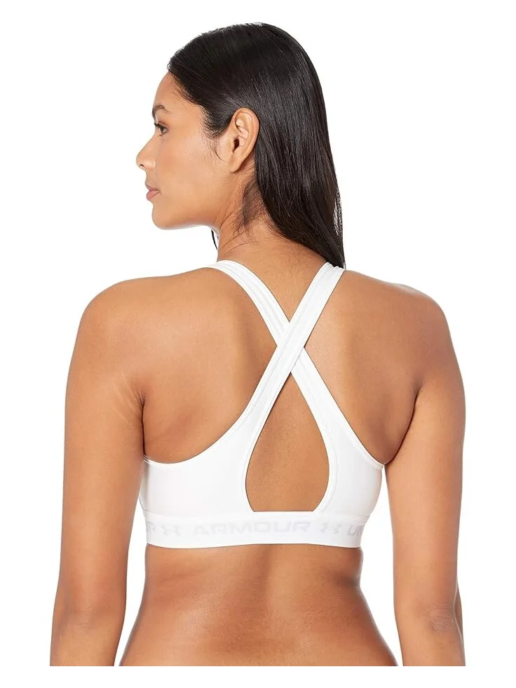Бюстгальтер Under Armour Cross-Back Mid — изображение 2 из 3, белый/серый