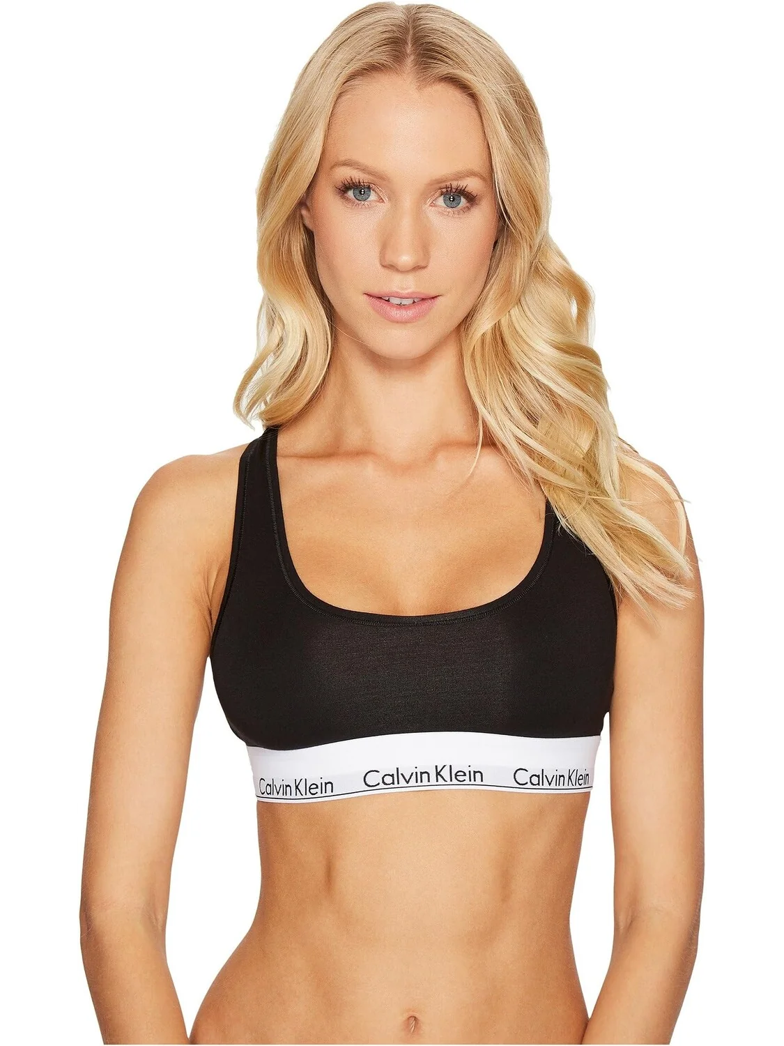 Современный хлопковый бюстгальтер без косточек F3785 Calvin Klein Underwear — изображение 1 из 4, черный