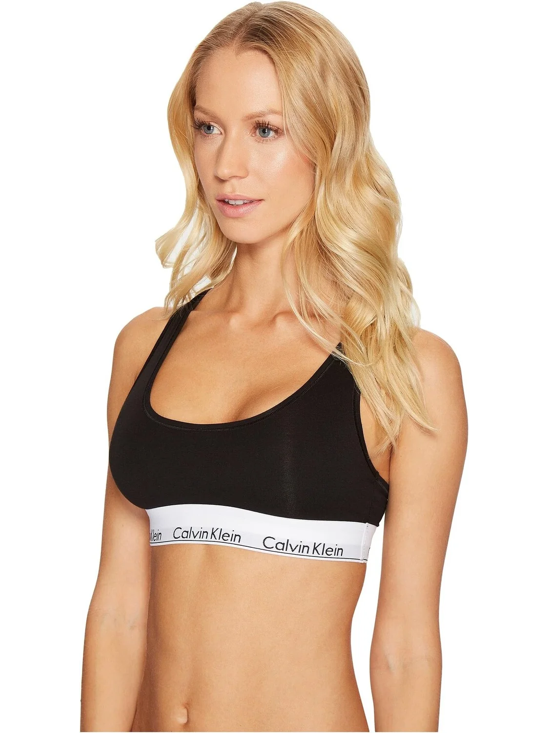 Современный хлопковый бюстгальтер без косточек F3785 Calvin Klein Underwear — изображение 2 из 4, черный