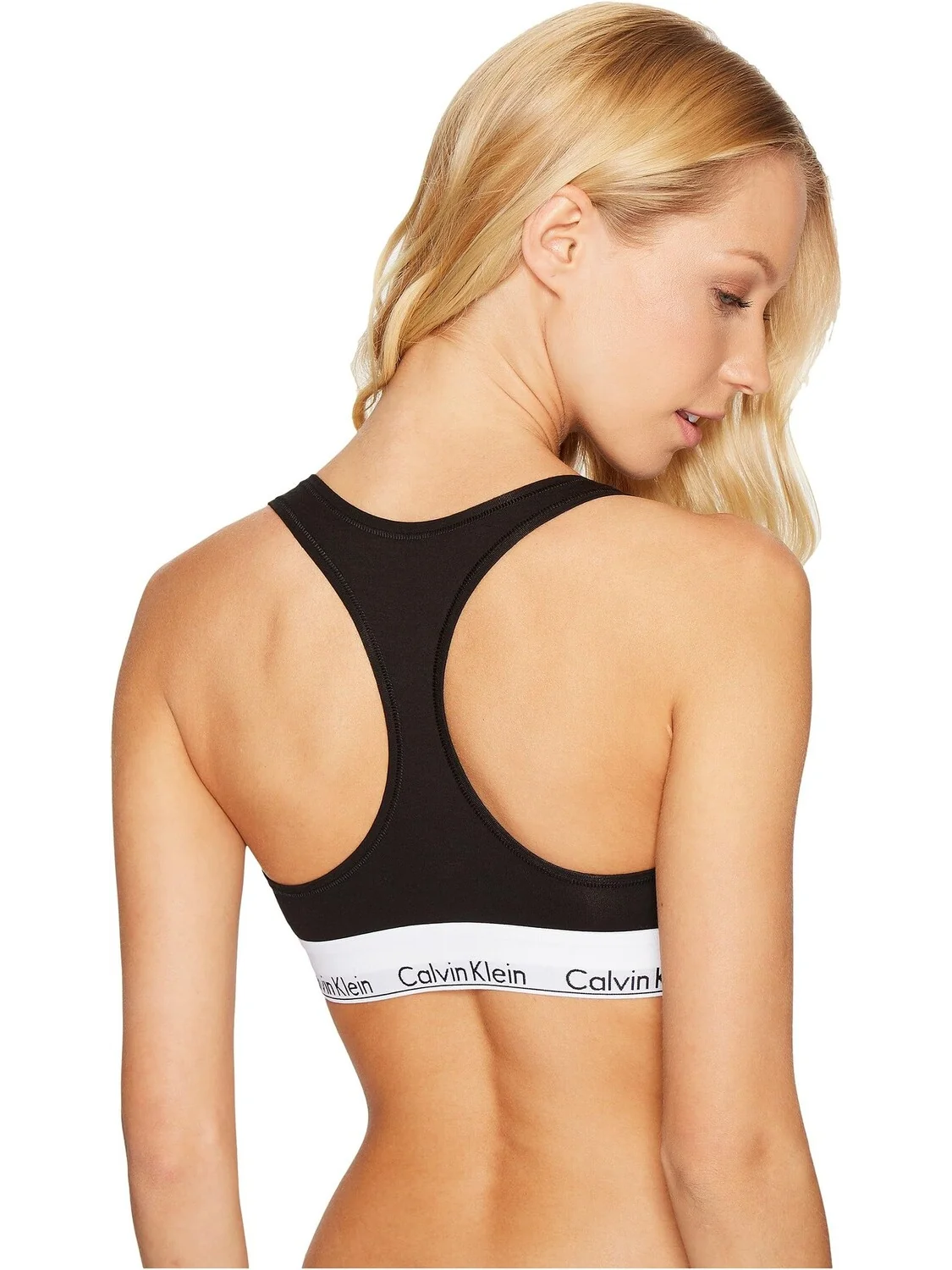 Современный хлопковый бюстгальтер без косточек F3785 Calvin Klein Underwear — изображение 3 из 4, черный