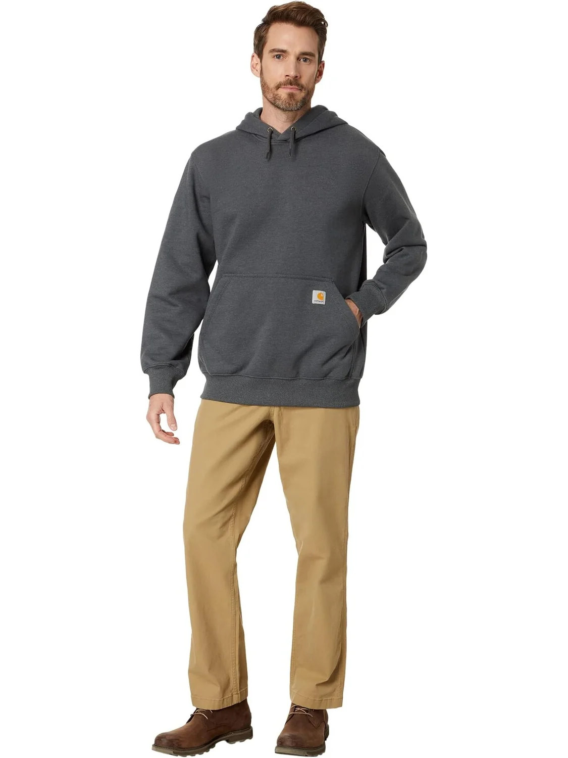 Толстовка с капюшоном Rain Defender Paxton Heavyweight Carhartt — изображение 4 из 4, серый
