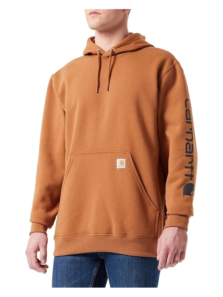 Толстовка Carhartt Midweight Signature Sleeve Logo Hooded — изображение 1 из 4, коричневый
