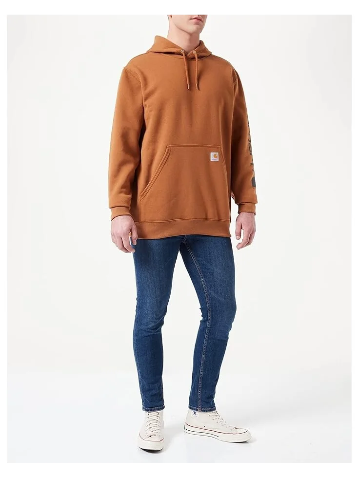 Толстовка Carhartt Midweight Signature Sleeve Logo Hooded — изображение 2 из 4, коричневый