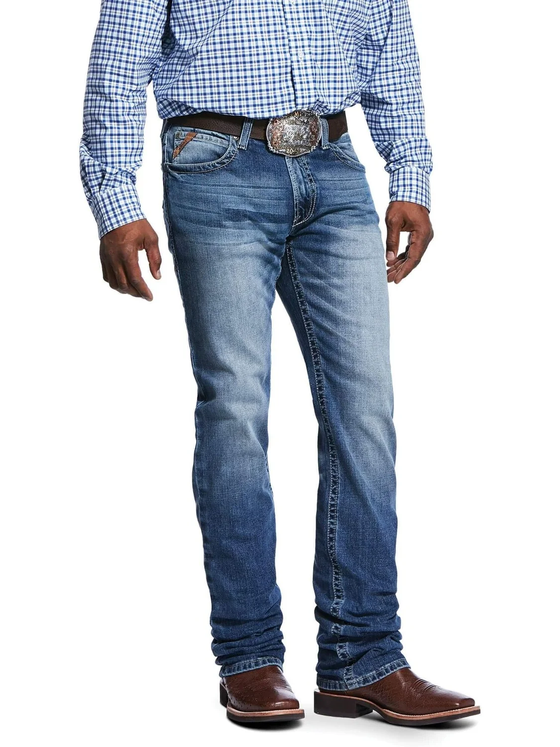 Джинсы M4 Low Rise Stackable Straight Leg Jeans in Dakota Ariat — изображение 1 из 2, коричневатый
