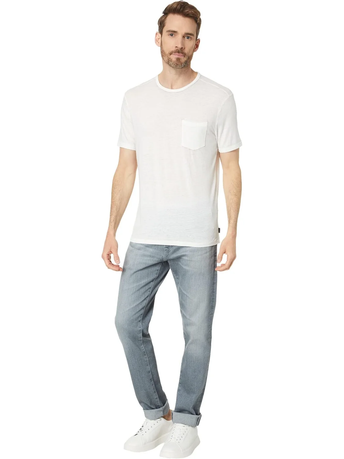 Bond с коротким рукавом Burnout Crew K6047X88 John Varvatos — изображение 4 из 4, серебристый