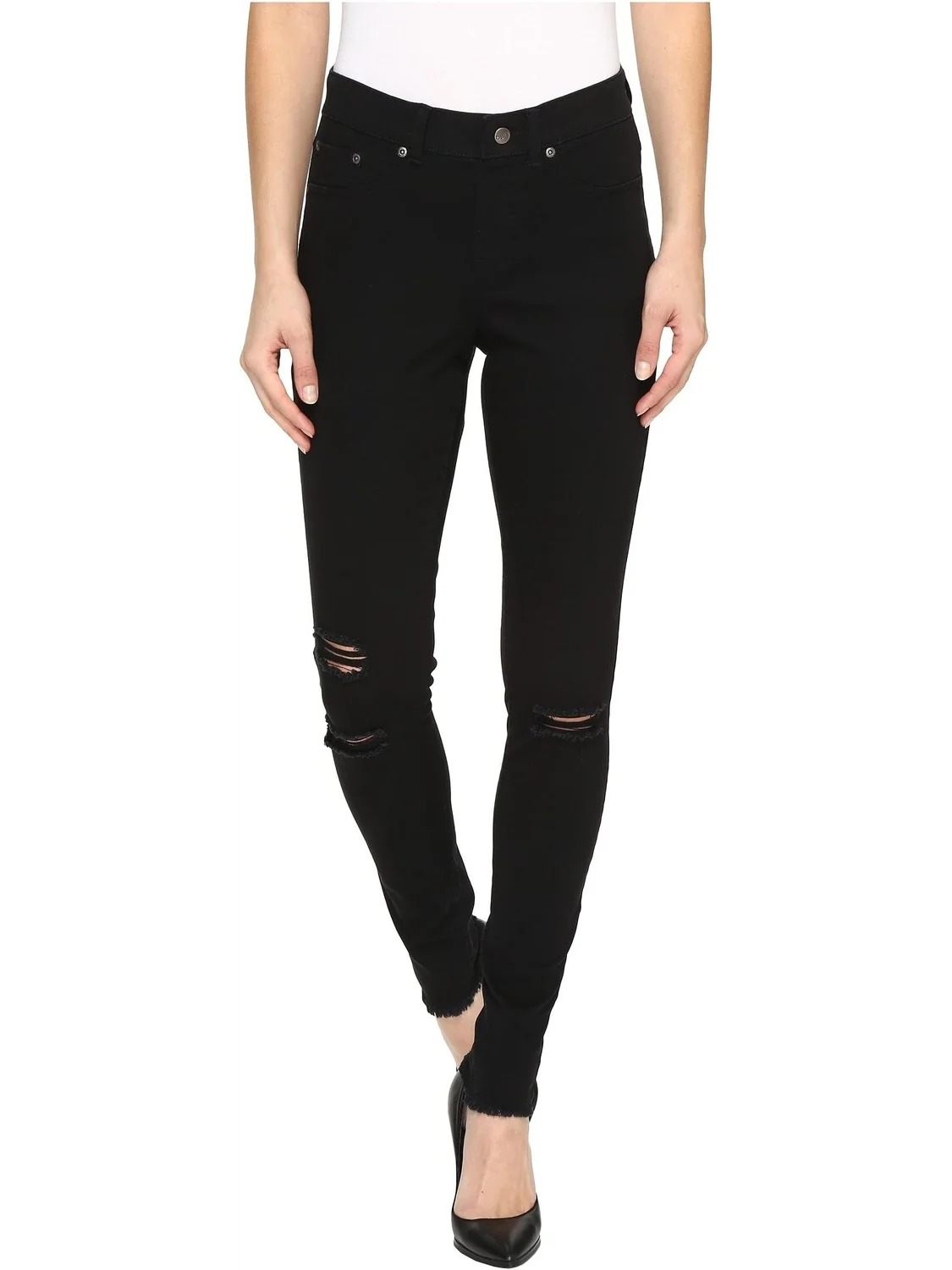 Джинсы Ripped Knee Denim Leggings HUE — изображение 1 из 4, черный