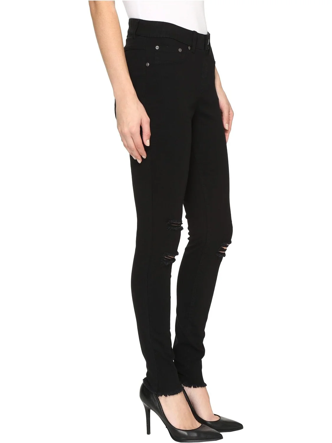 Джинсы Ripped Knee Denim Leggings HUE — изображение 4 из 4, черный