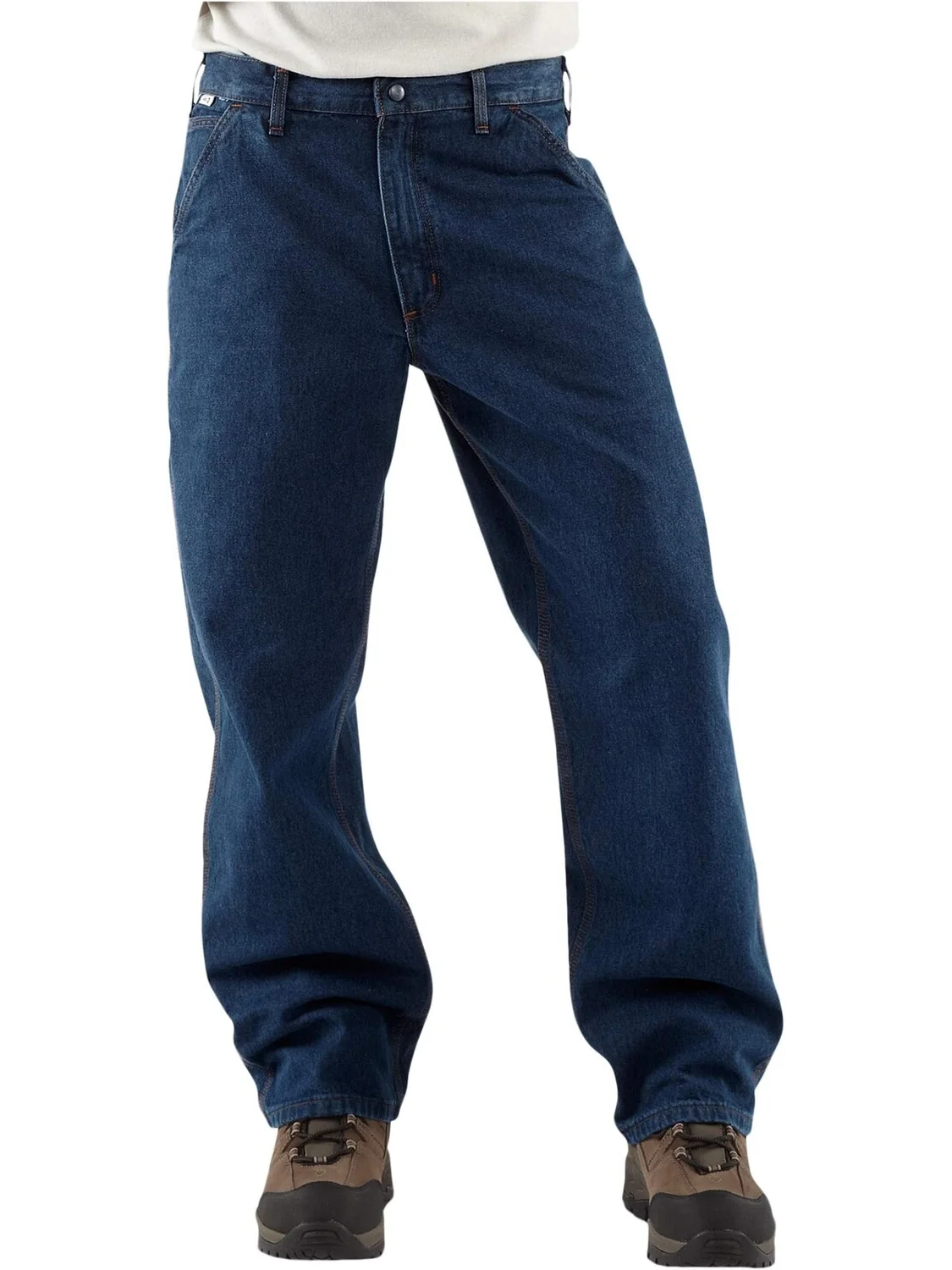 Джинсы Big & Tall Flame-Resistant Signature Denim Dungarees Carhartt — изображение 3 из 6, джинсовый синий