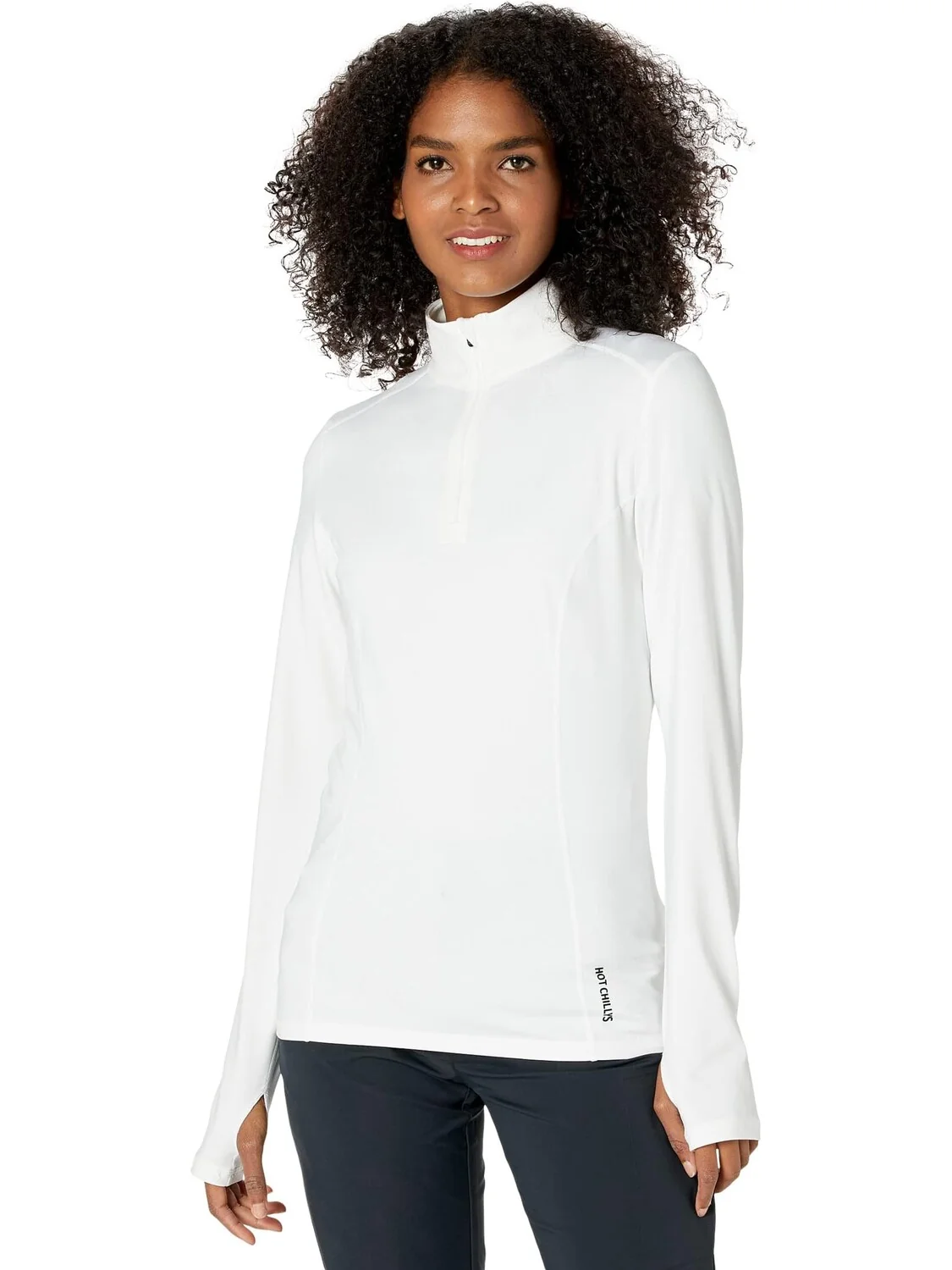 Micro-Elite Chamois Solid Zip-T Hot Chillys — изображение 1 из 4, белый