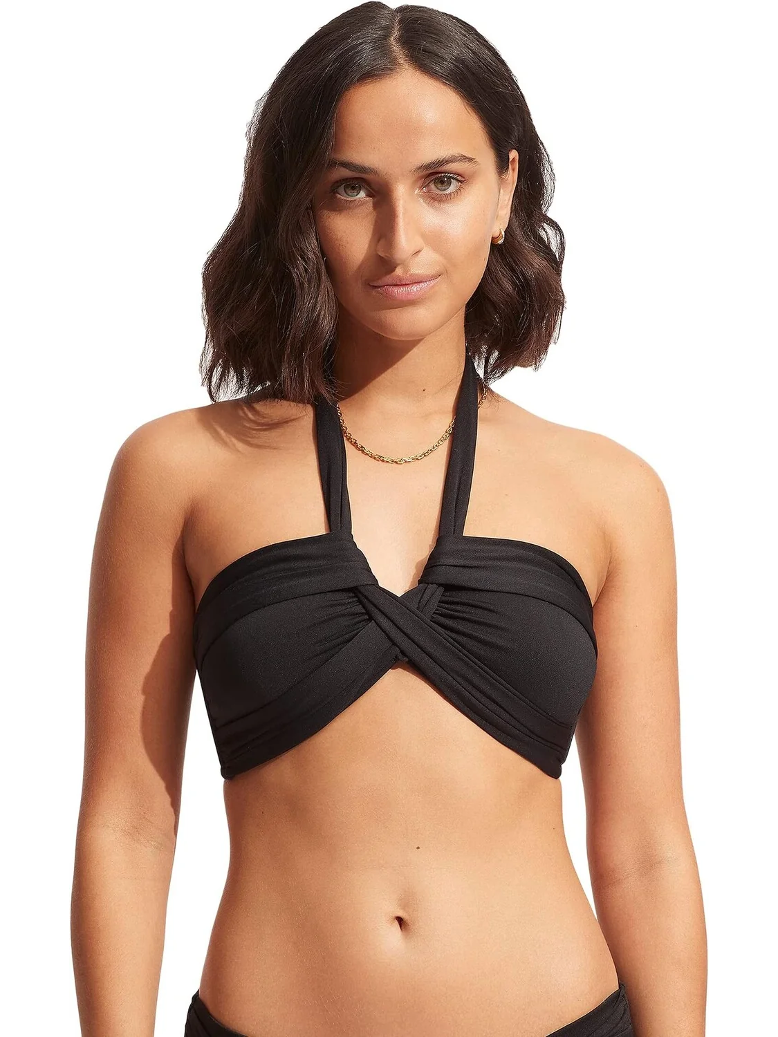 Коллективное бандо Seafolly с лямкой на шее — черный