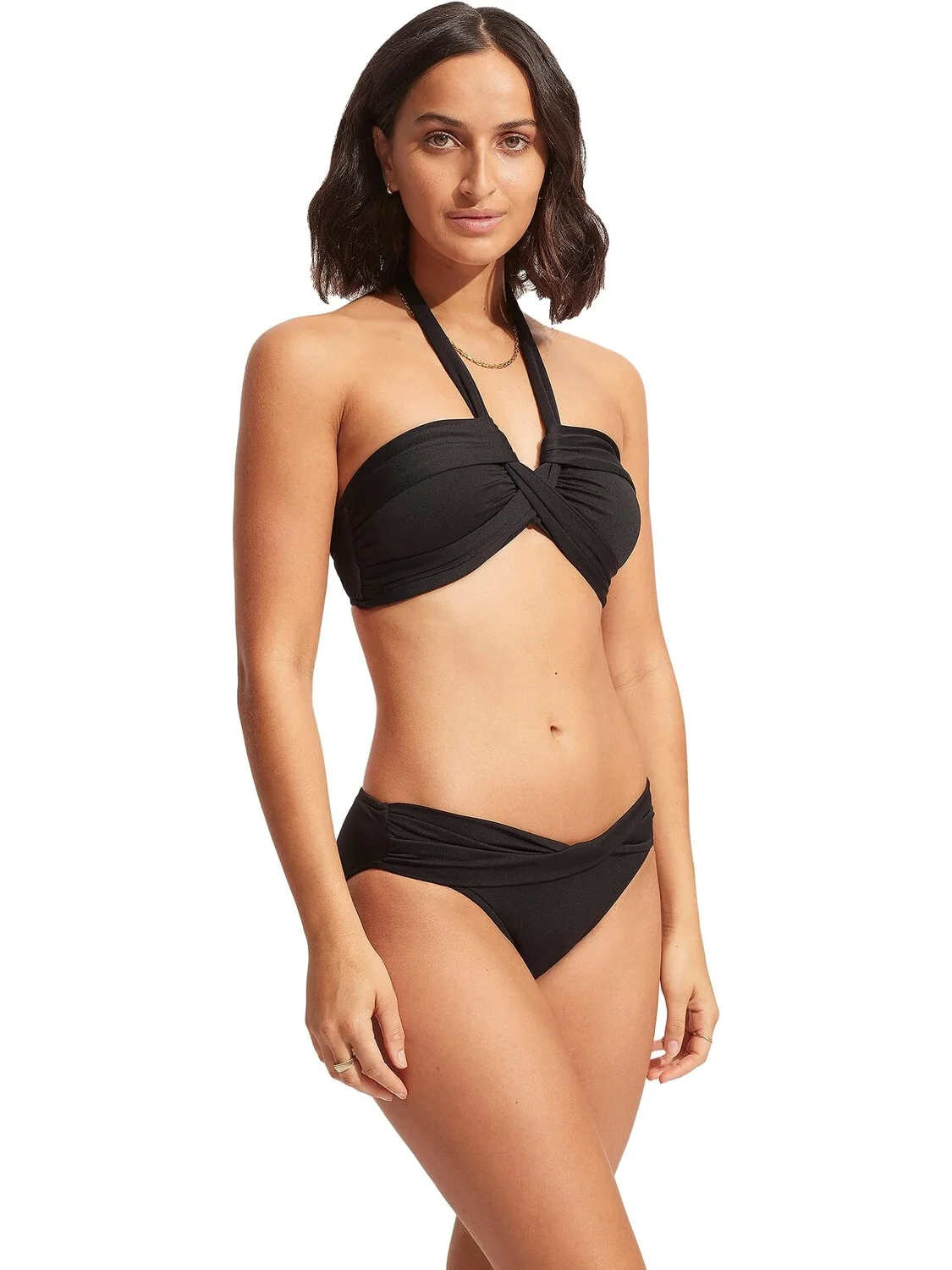 Коллективное бандо Seafolly с лямкой на шее — изображение 4 из 4, черный