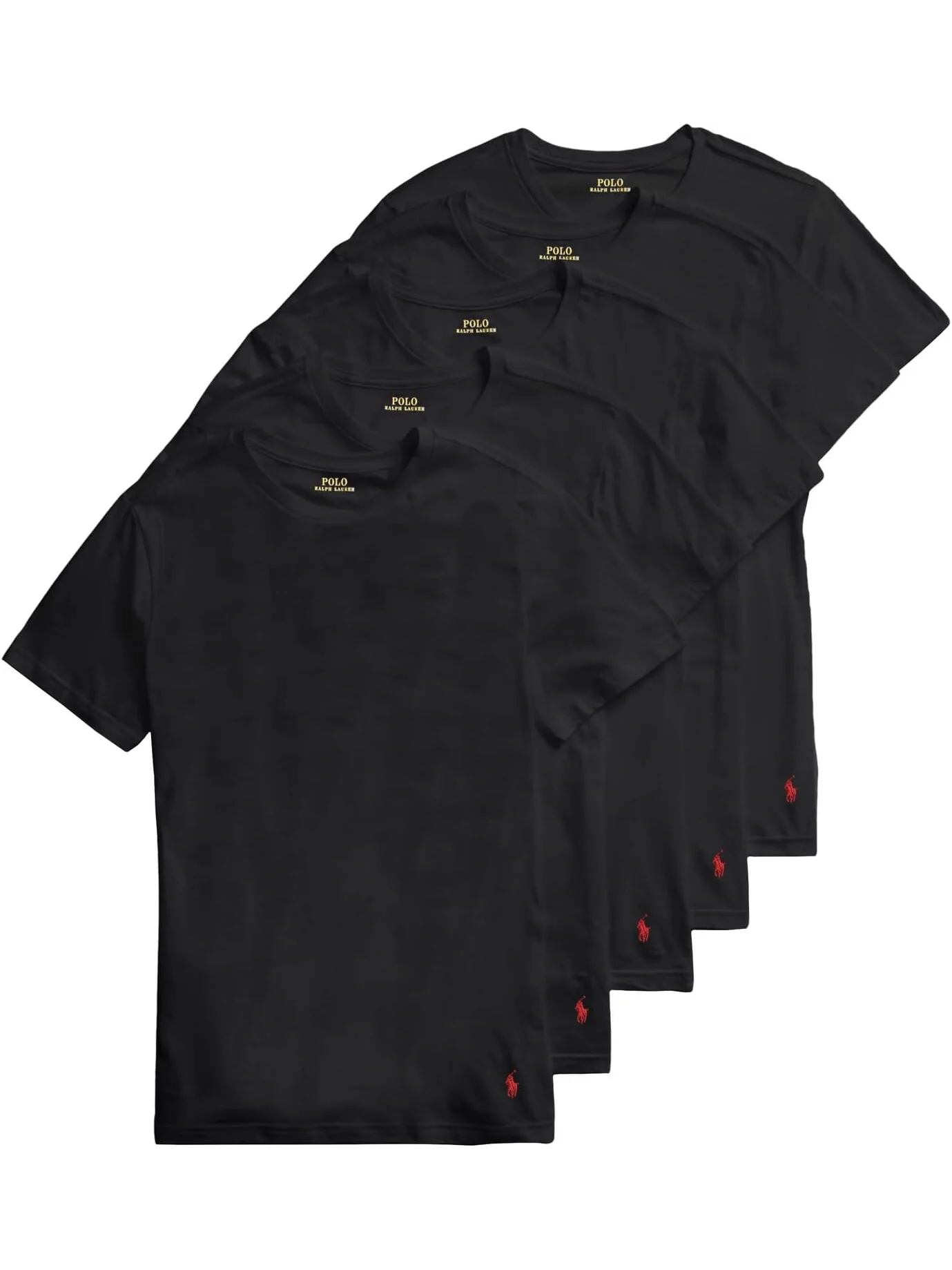 Набор из 5 комплектов облегающих экипажей Polo Ralph Lauren — изображение 1 из 1, черный/красный