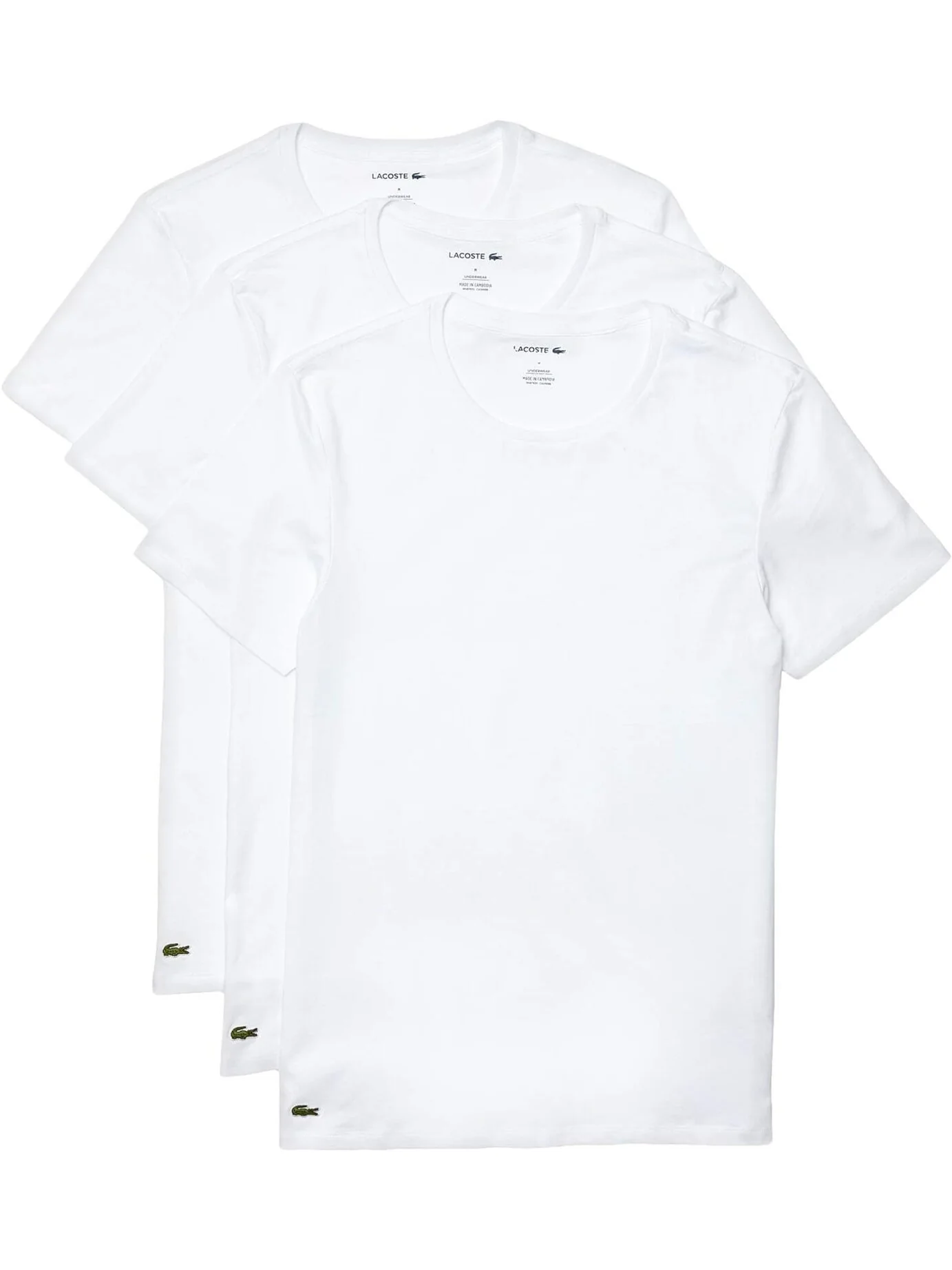 Комплект футболок Lacoste Slim Fit Essential (3 шт. — изображение 1 из 2, белый