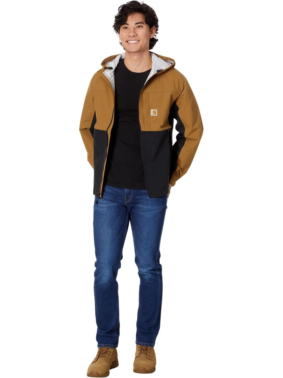 Легкая компактная куртка свободного покроя Storm Defender Carhartt — изображение 4 из 4, коричневый/черный