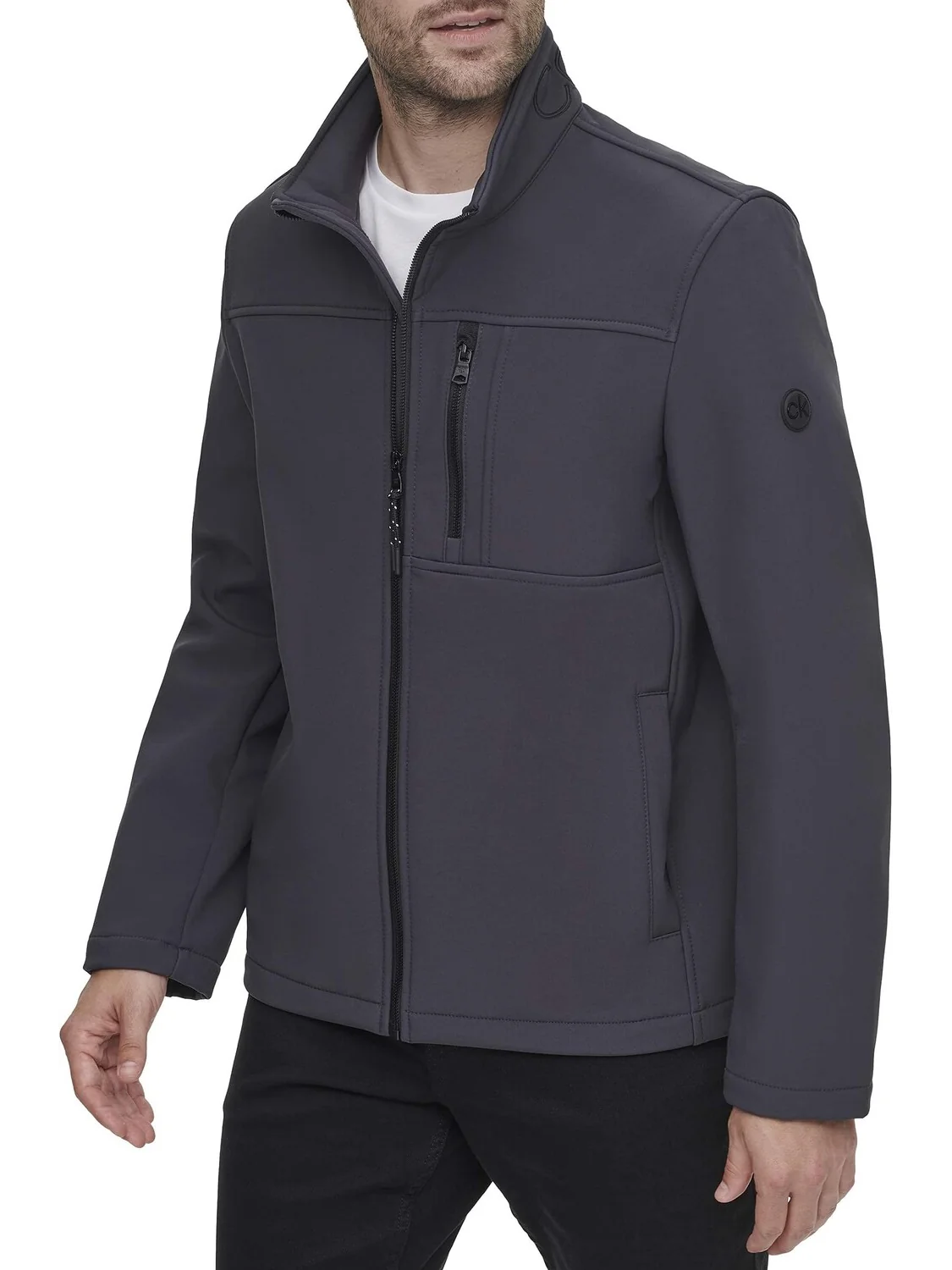 Куртка Men's Water Resistant Soft Shell Open Bottom Jacket (Standard and Big & Tall) Calvin Klein — изображение 1 из 1