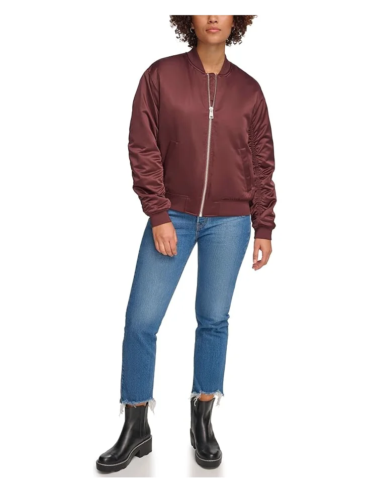 Куртка-бомбер Levi's Fashion Bomber with Ruching on — изображение 1 из 3, коричневый