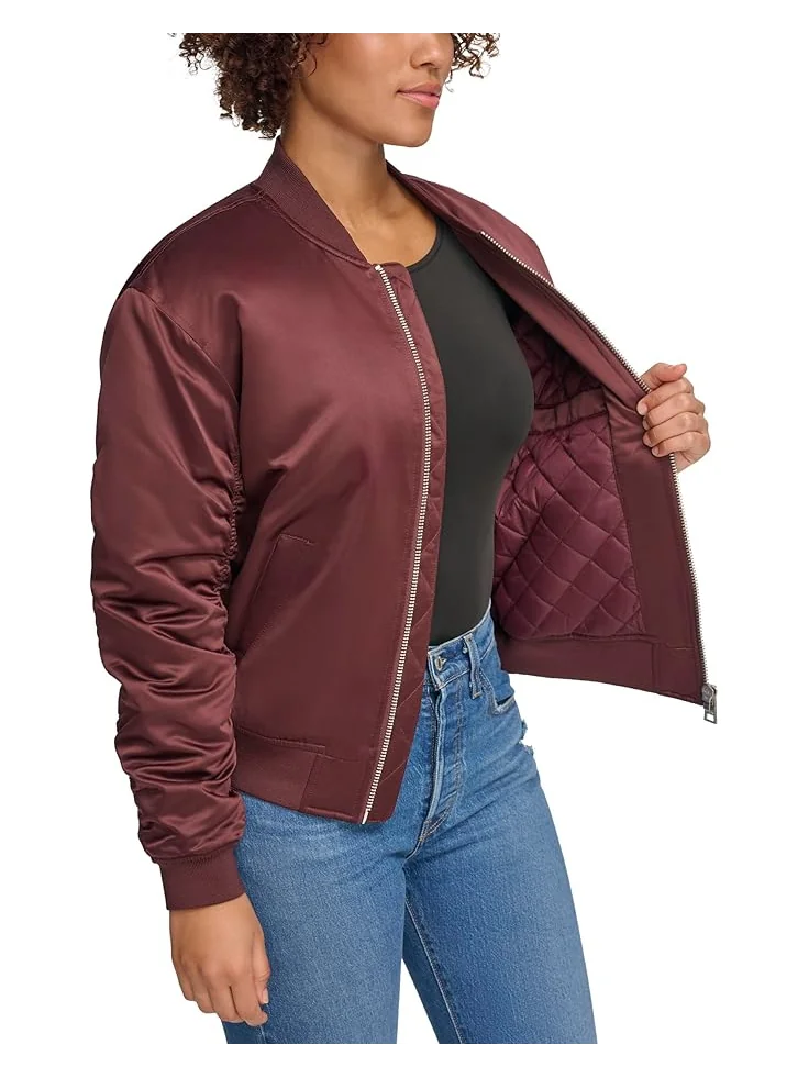 Куртка-бомбер Levi's Fashion Bomber with Ruching on — изображение 3 из 3, коричневый