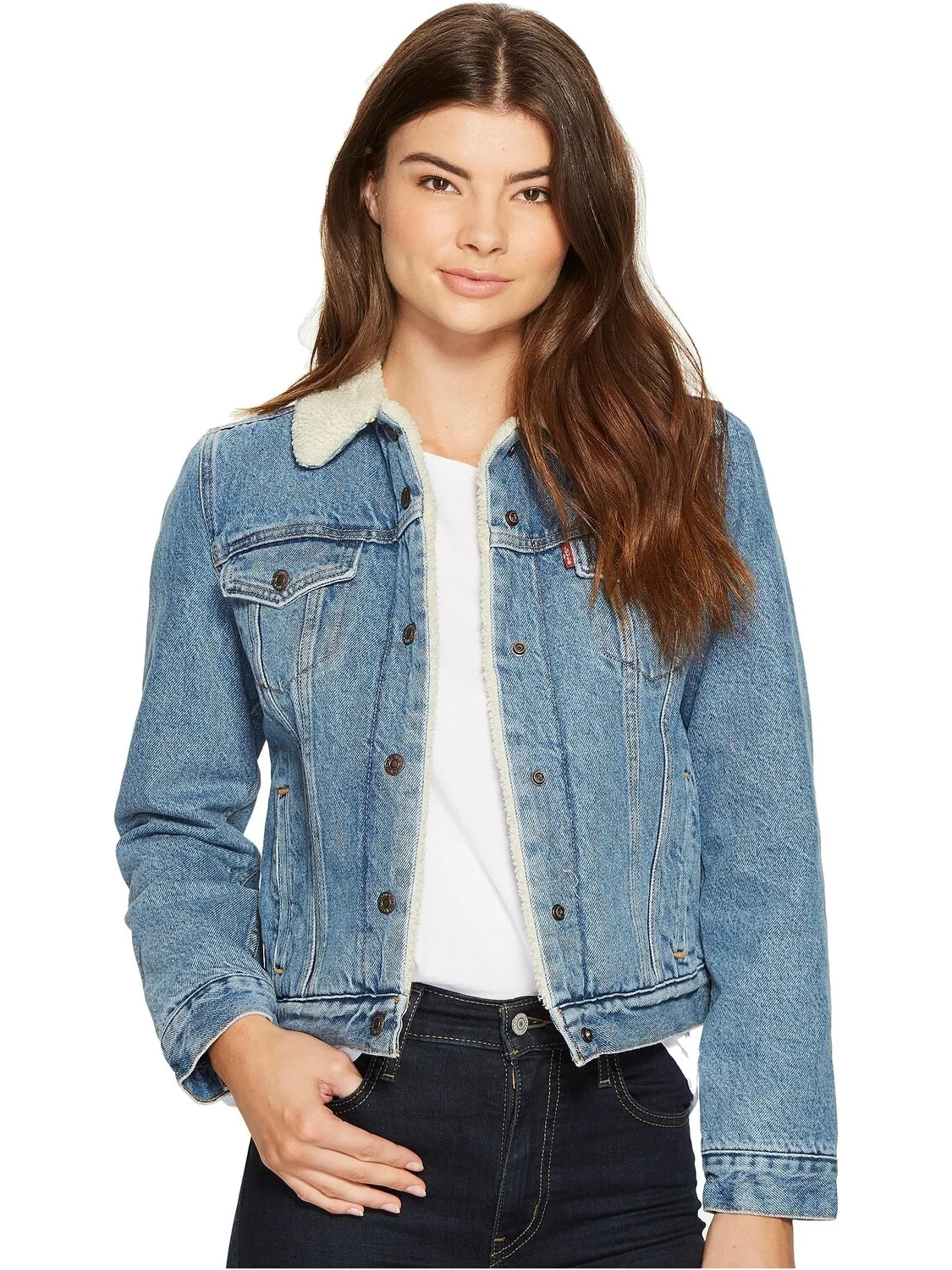 Куртка Levi's Womens Original Sherpa Trucker — изображение 1 из 4, синий