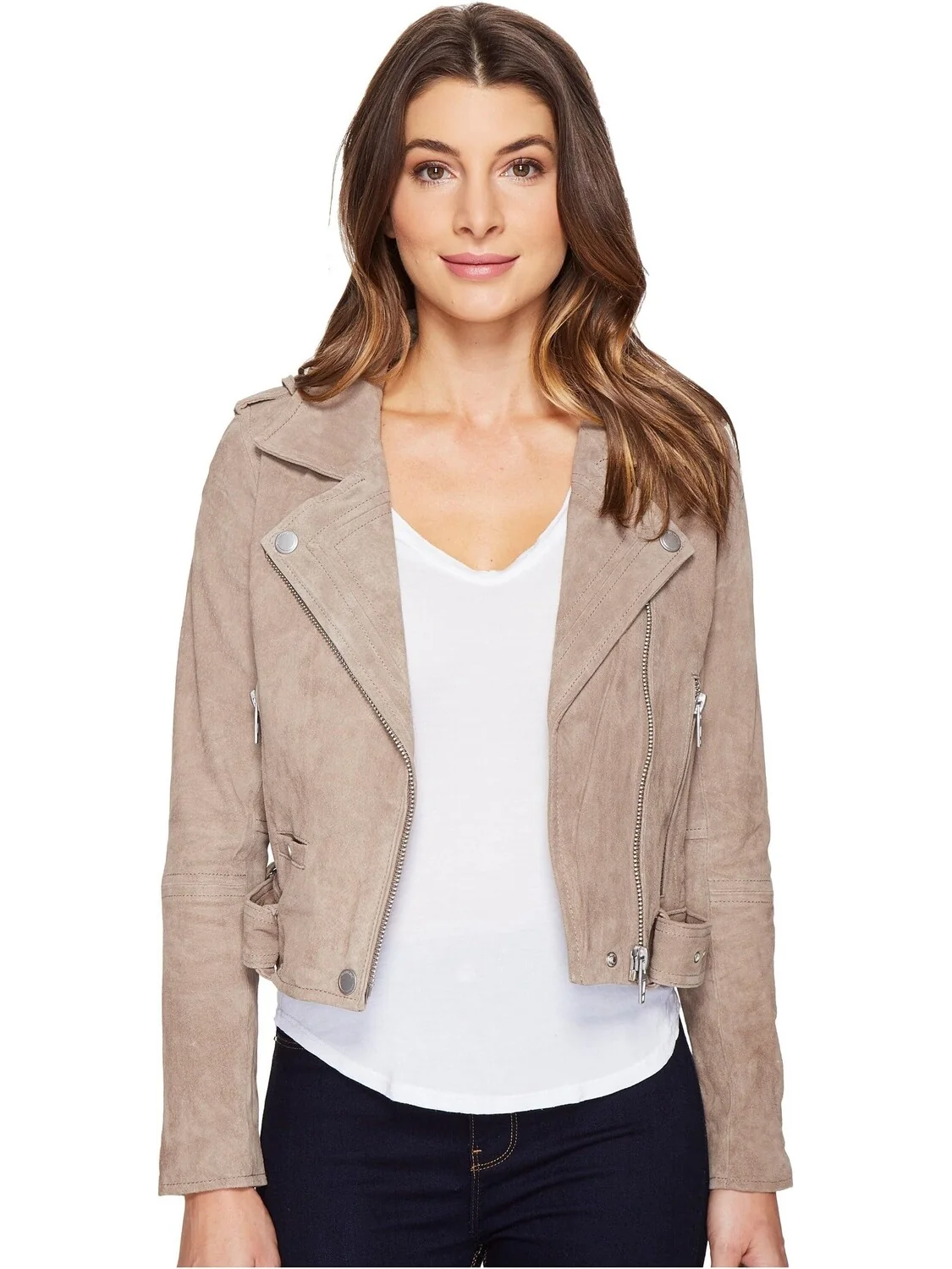 Куртка Suede Moto Jacket Blank NYC — изображение 1 из 6, песочный