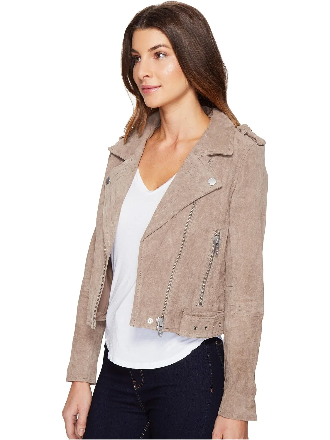 Куртка Suede Moto Jacket Blank NYC — изображение 2 из 6, песочный