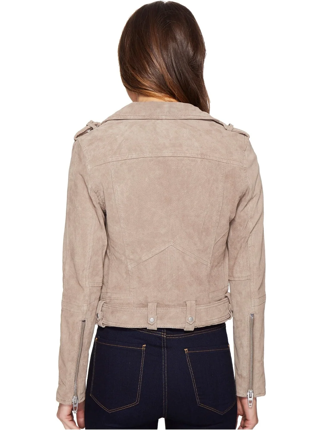 Куртка Suede Moto Jacket Blank NYC — изображение 3 из 6, песочный