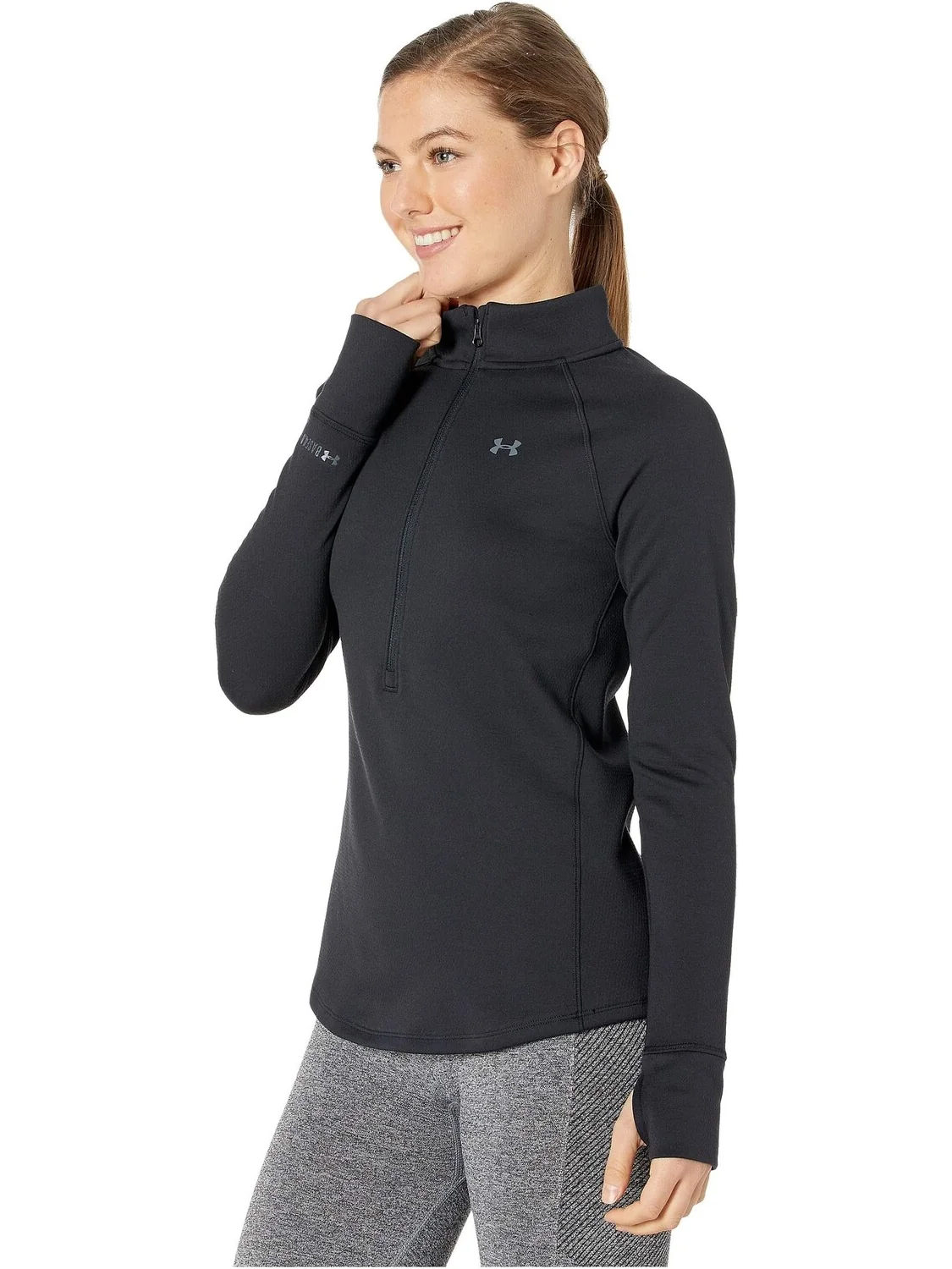 ColdGear(R) Base 4.0, молния 1/2 Under Armour — изображение 2 из 4, черный/серый