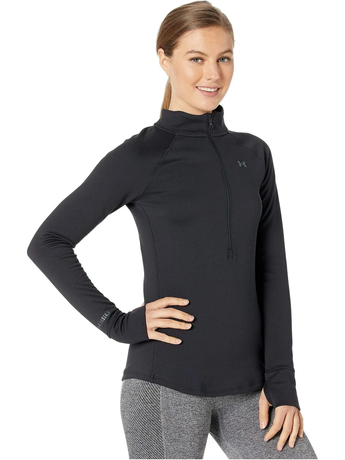 ColdGear(R) Base 4.0, молния 1/2 Under Armour — изображение 4 из 4, черный/серый