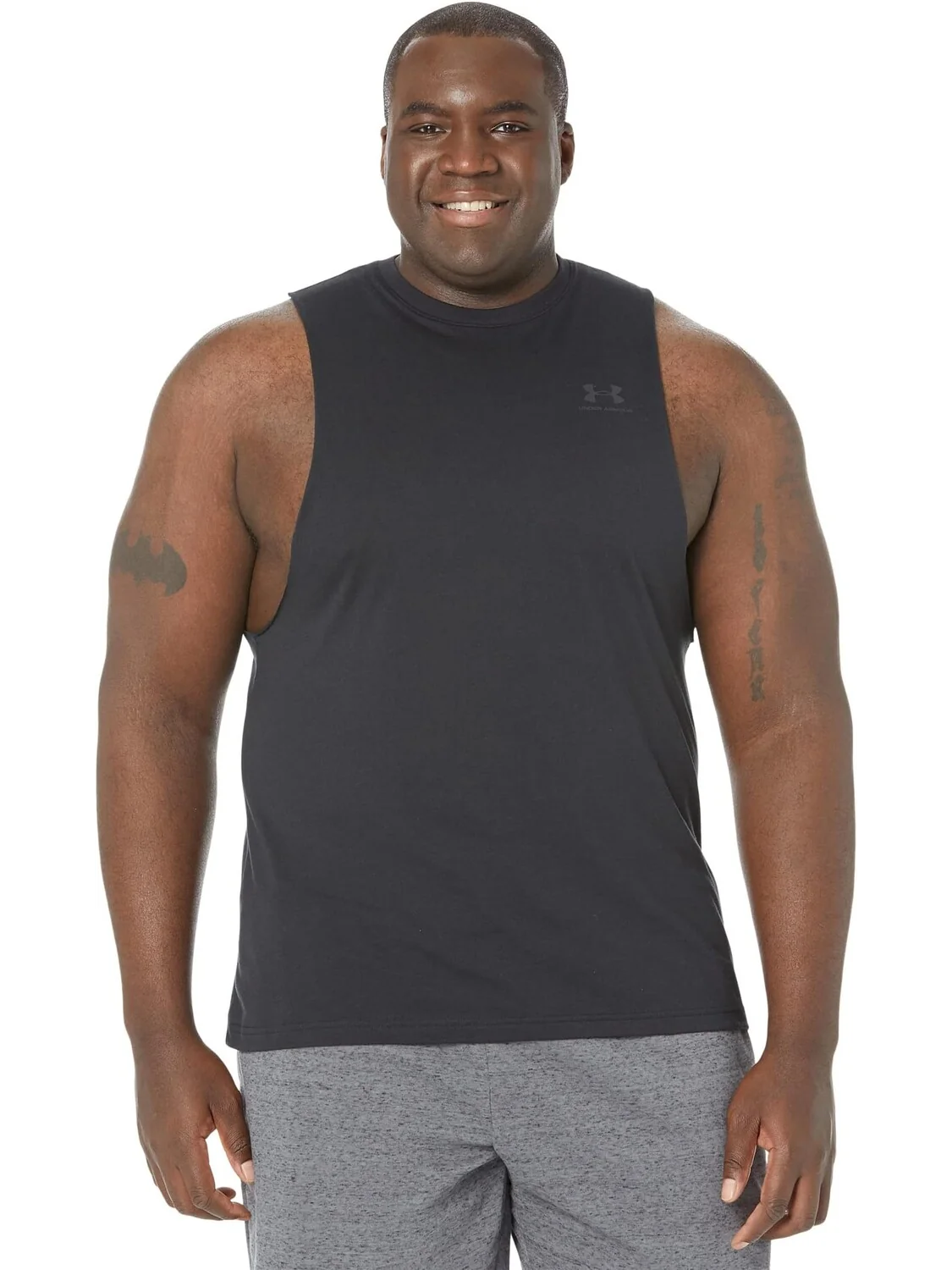 Майка с вырезом на левой груди Under Armour — изображение 1 из 4, черный/черный
