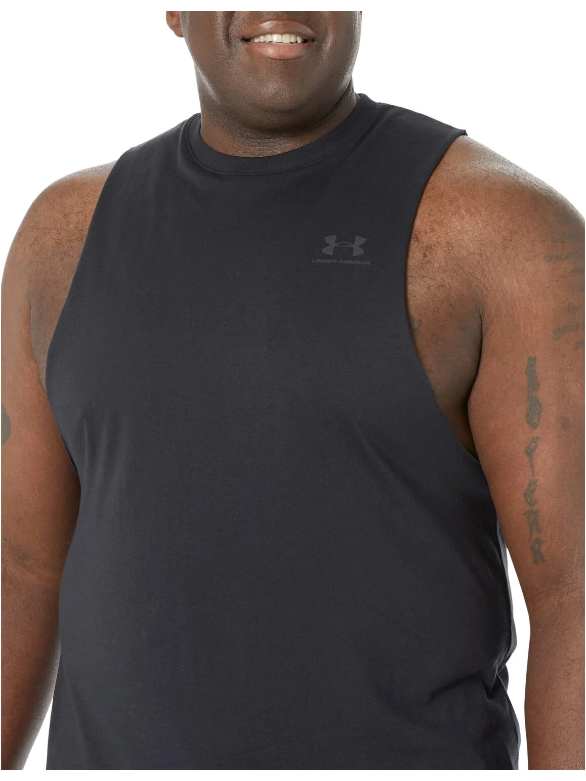 Майка с вырезом на левой груди Under Armour — изображение 3 из 4, черный/черный