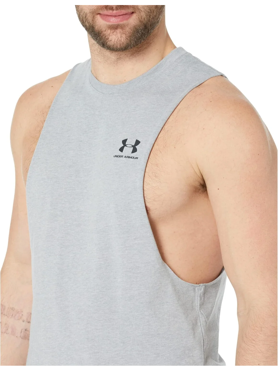 Майка с вырезом на левой груди Under Armour — изображение 3 из 4, серый