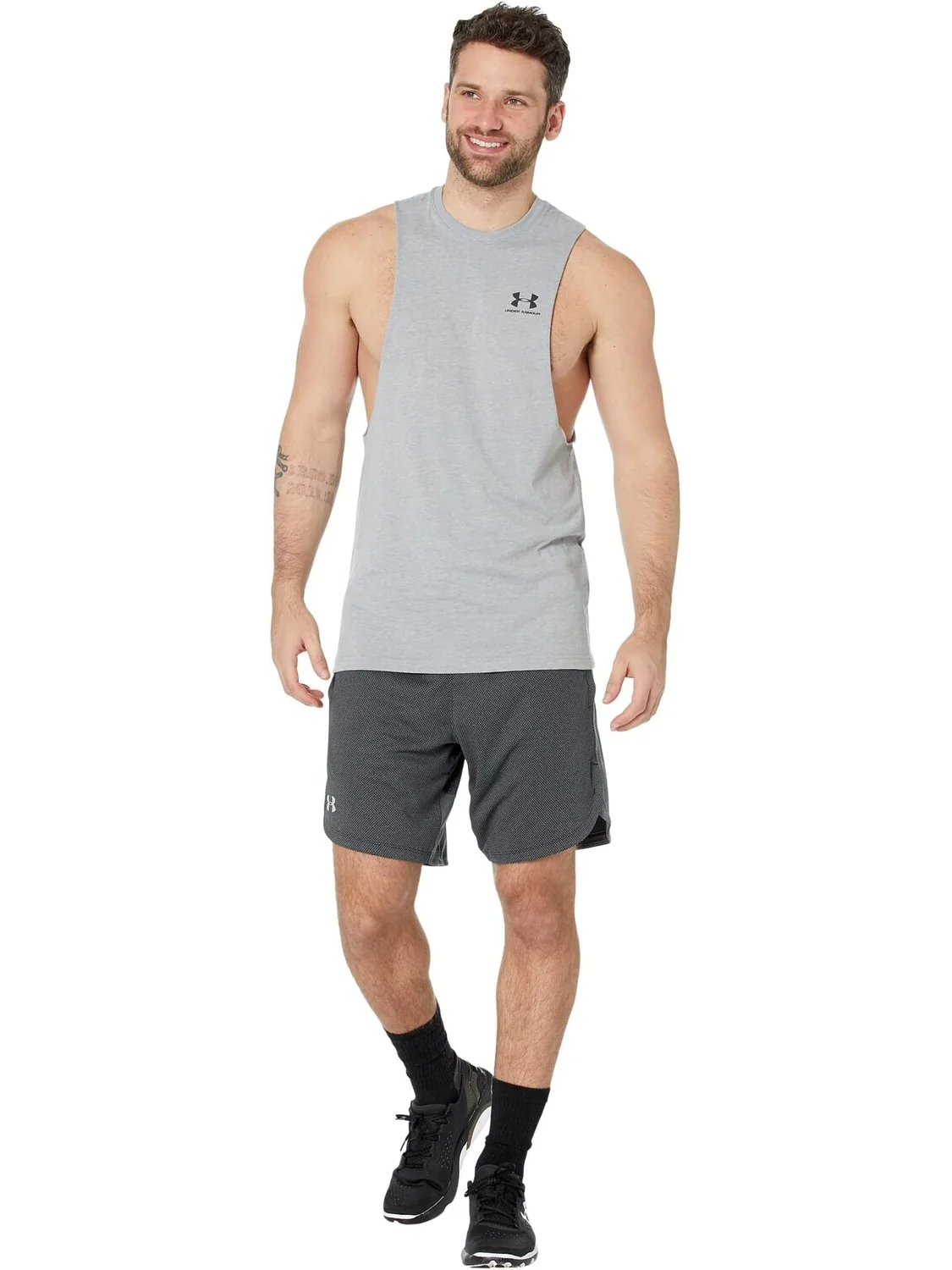 Майка с вырезом на левой груди Under Armour — изображение 4 из 4, серый