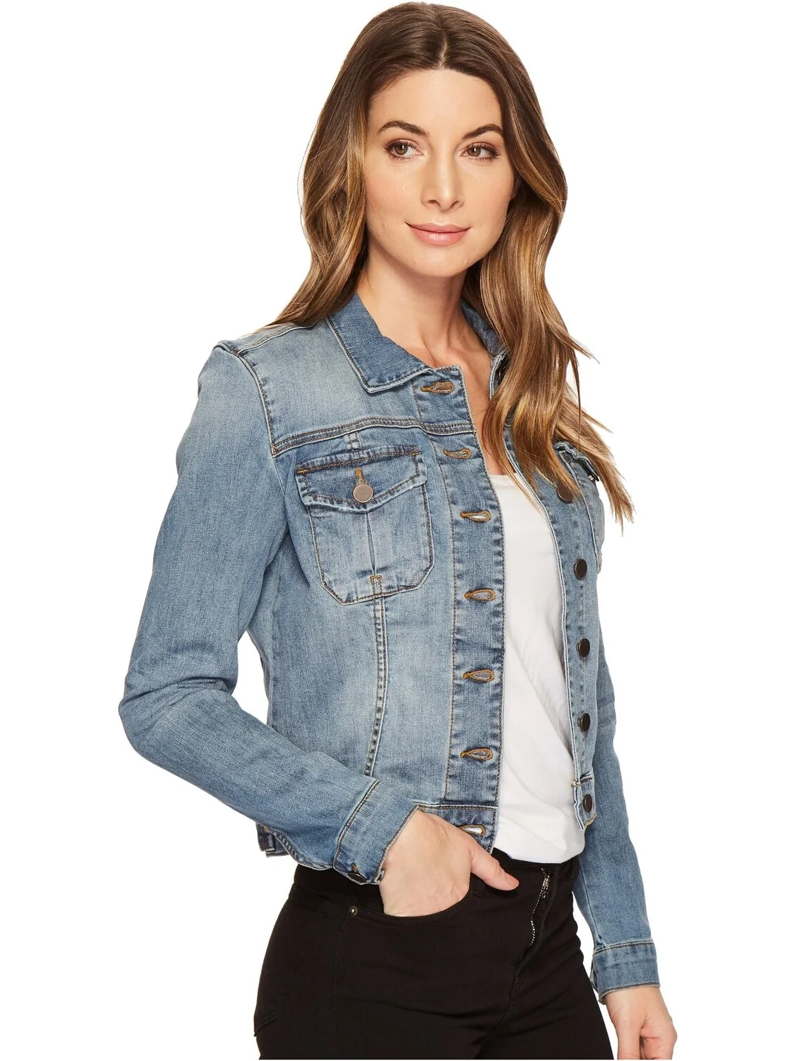 Куртка Amelia Jean Jacket KUT from the Kloth, цвет Empathetic/Medium Base Wash — изображение 3 из 4
