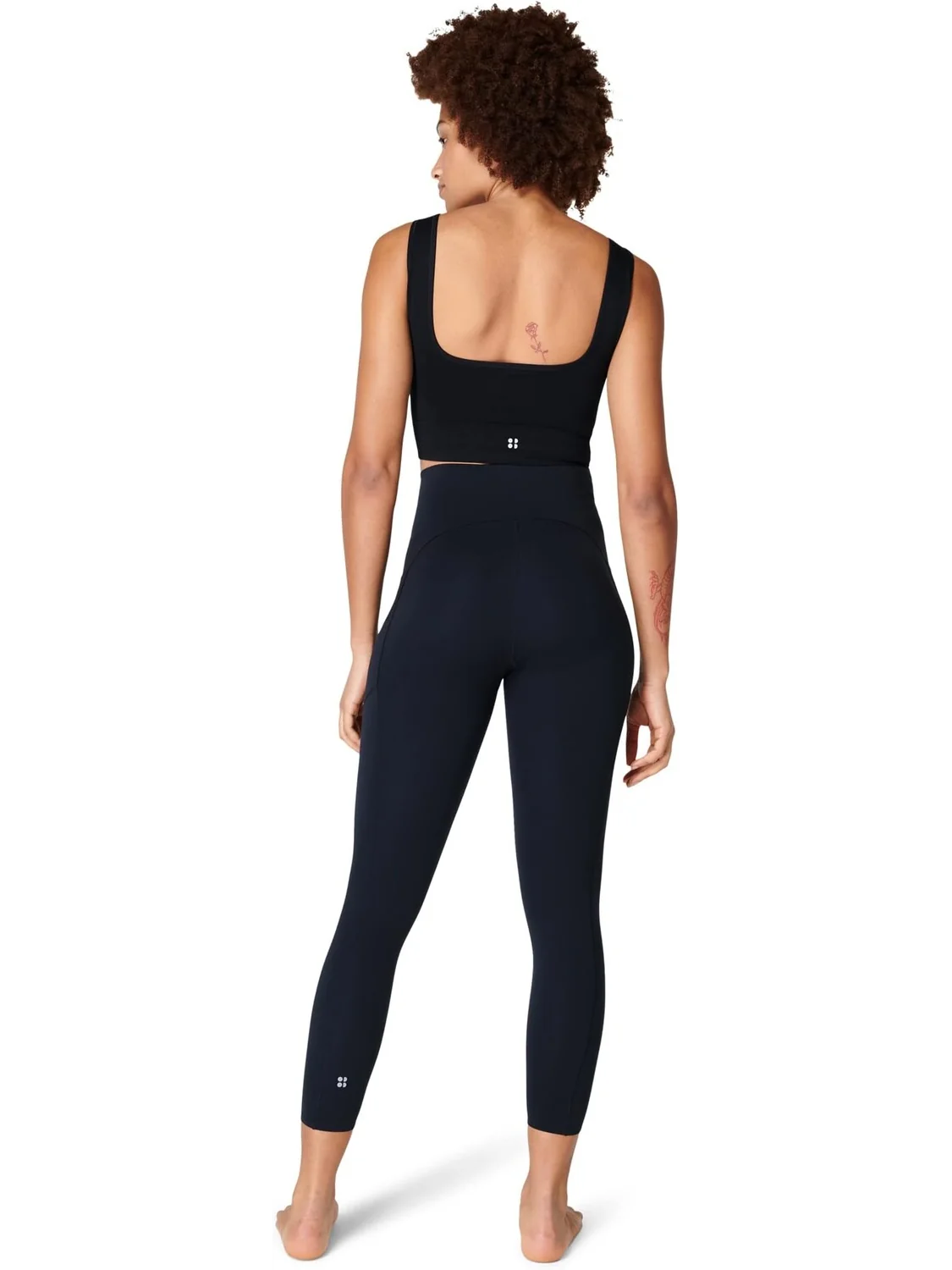 Леггинсы для тренировок Power с высокой талией 7/8 Sweaty Betty — изображение 2 из 2, черный