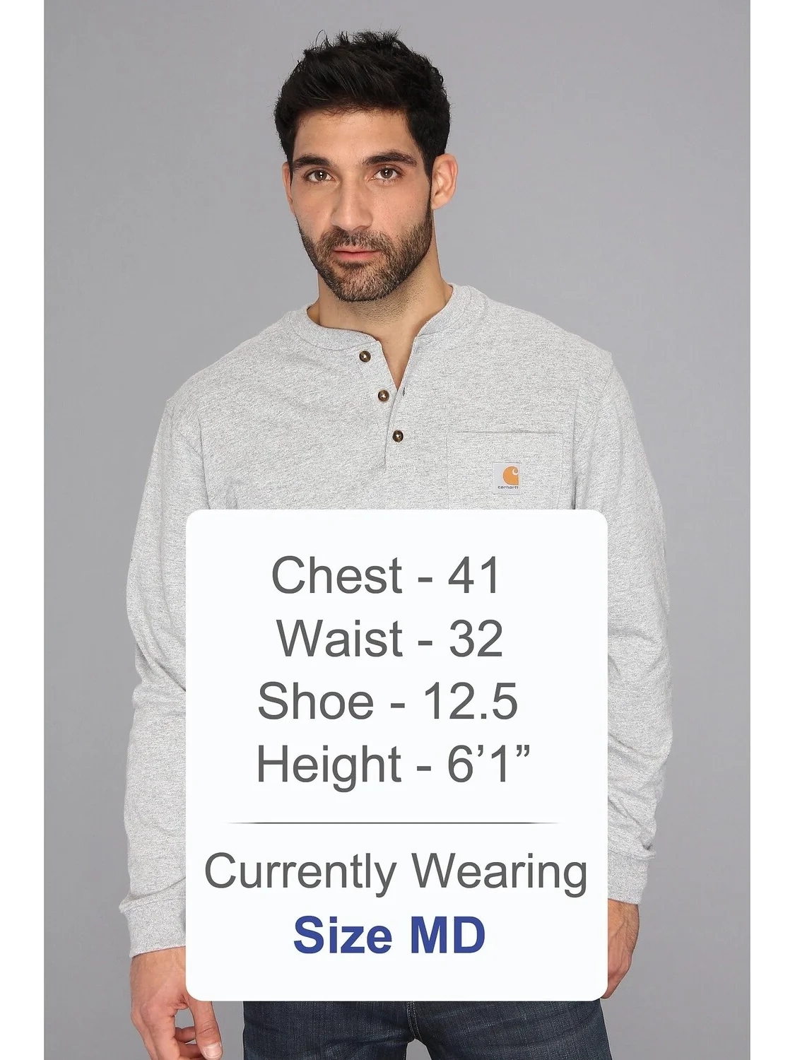 Карман для спецодежды L/S Henley Carhartt — изображение 5 из 5, серый
