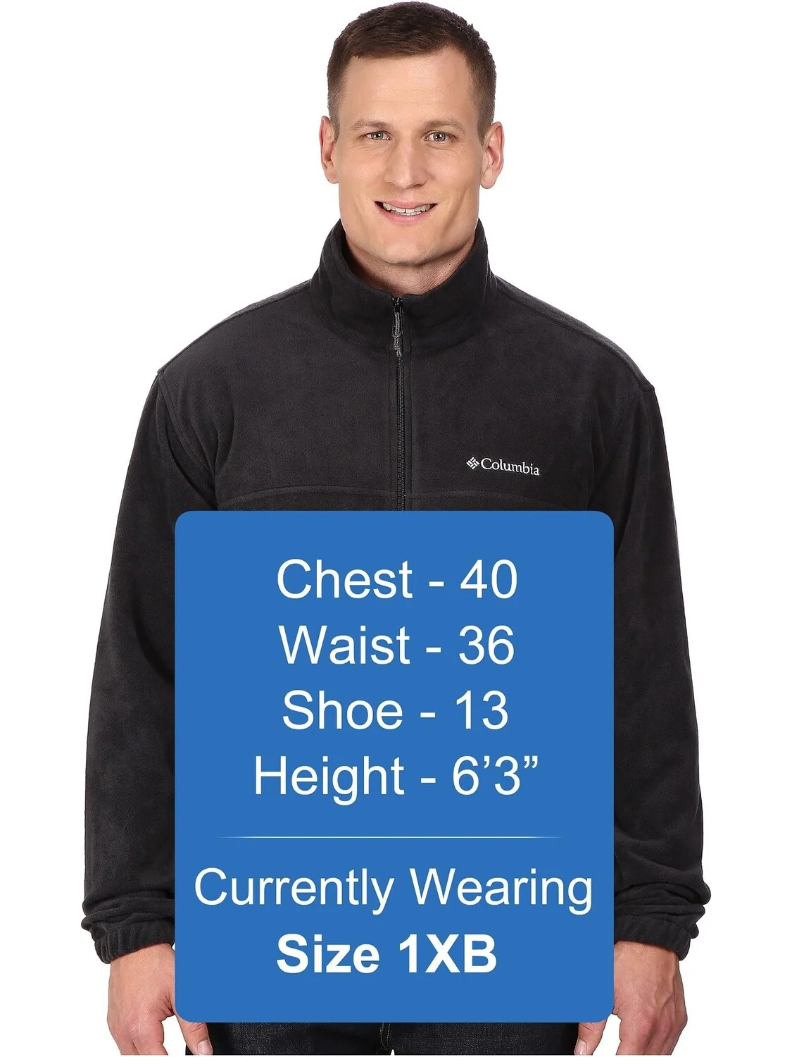 Куртка Big & Tall Steens Mountain Full Zip 2.0 Jacket Columbia — изображение 6 из 6, черный