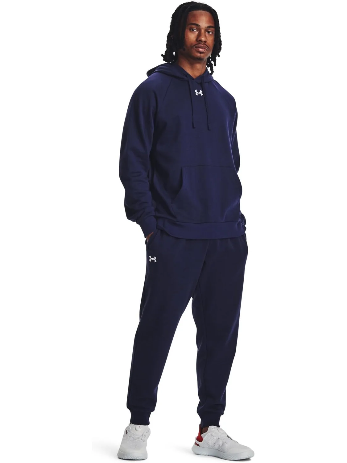 Флисовые джоггеры Rival Under Armour — изображение 3 из 3, темно-синий/белый