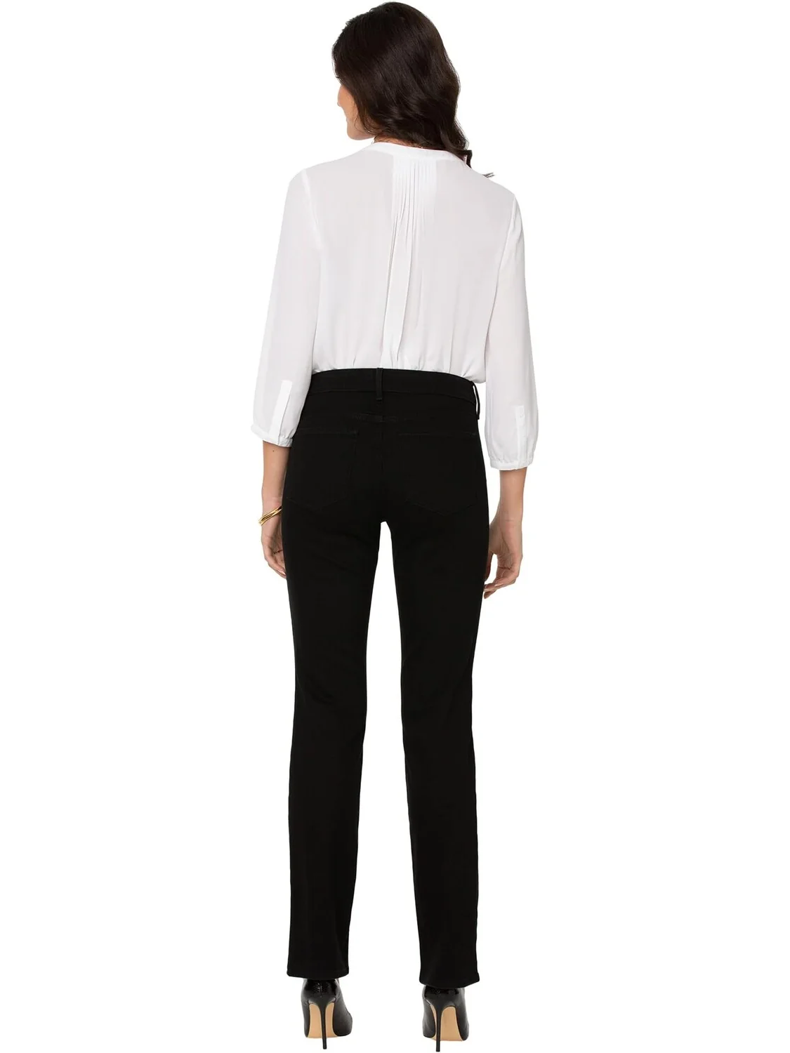 Джинсы Petite Marilyn Straight in Black NYDJ — изображение 2 из 3, черный