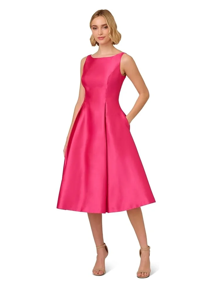 Платье Adrianna Papell Sleeveless Tea Length — изображение 1 из 4, розовый