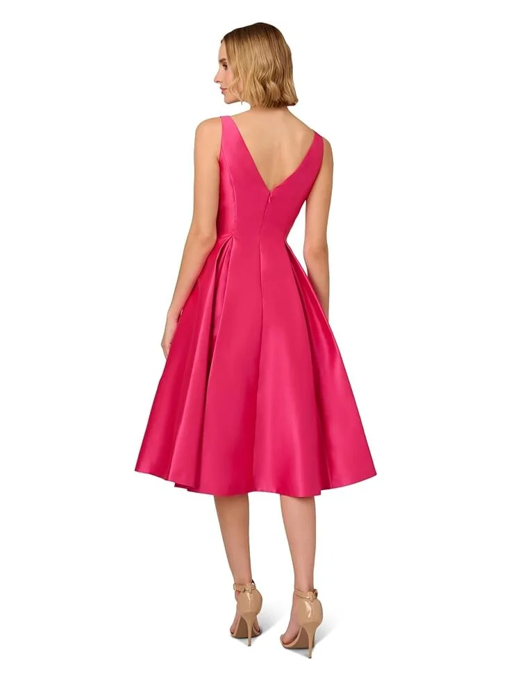 Платье Adrianna Papell Sleeveless Tea Length — изображение 2 из 4, розовый