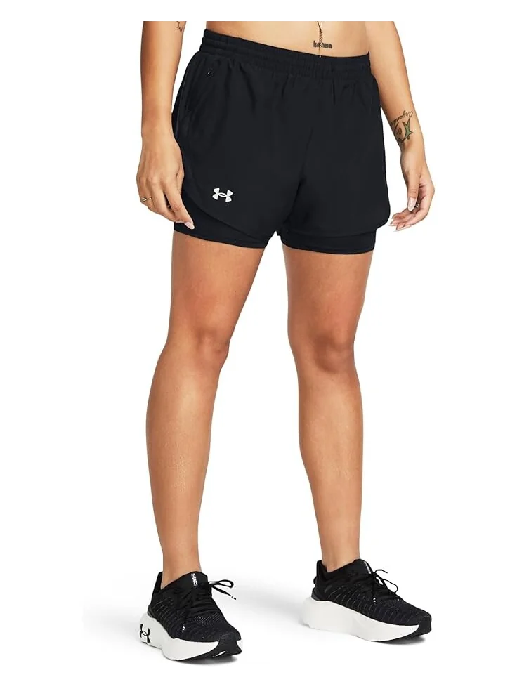 Шорты Under Armour Fly By 2-in-1 — изображение 1 из 4, черный/черный