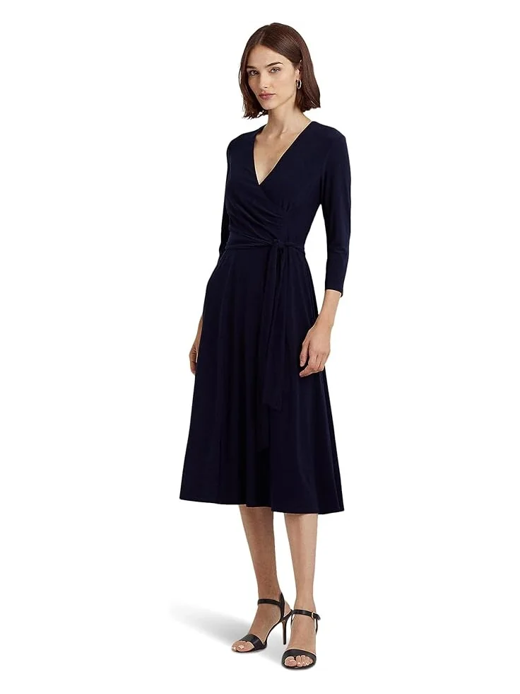 Платье LAUREN Ralph Lauren Jersey-Matte Midi — изображение 1 из 4, темно-синий