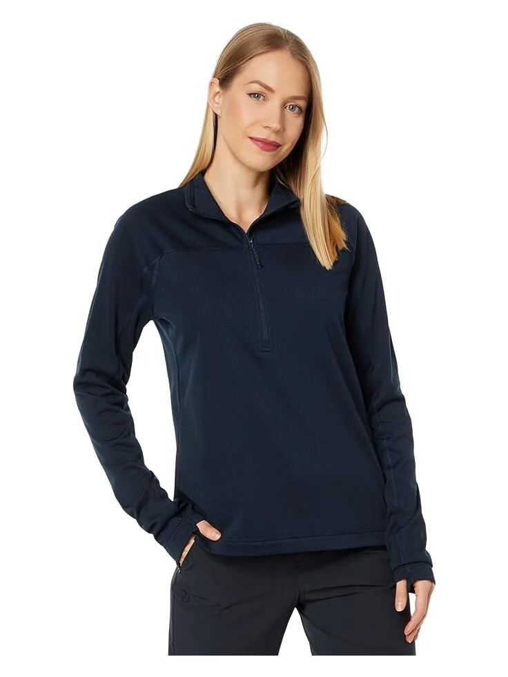 Куртка Fjällräven Abisko Lite Fleece 1/2 Zip — изображение 1 из 4, темный темно-синий